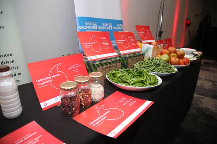 Produce stand at the launch event in August 2019