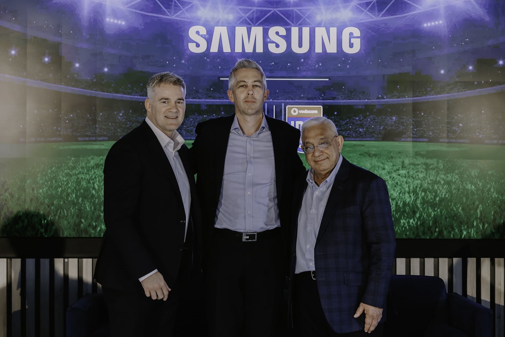 Samsung Press Conference__L-R_ URC CEO_Martin Anayi and Samsung’s VP of Mobile eXperience_Justin Hume and President of SA Rugby_Mr Mark Alexander