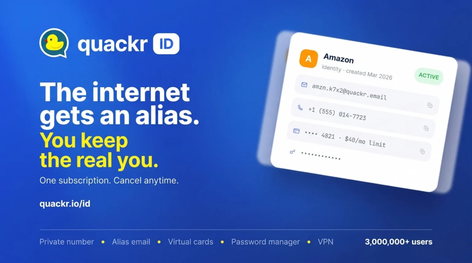Quackr Launches Quackr ID, Expanding From Disposable Numbers to Permanent Privacy Aliases